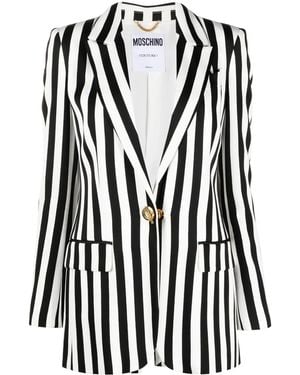 Moschino Striped Satin Blazer - Black