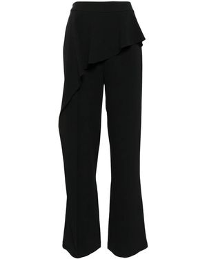 Edward Achour Paris Ruffled-Detail Flared Trousers - Black