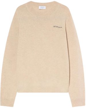 Off-White c/o Virgil Abloh Quote Crew-Neck Jumper - Natural