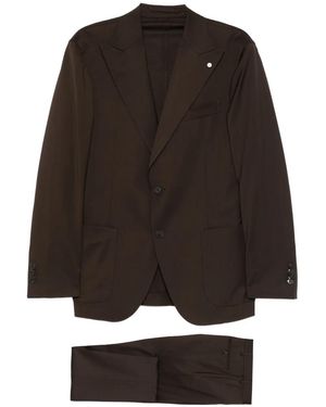 Luigi Bianchi Pocket Buttoned Suit - Black