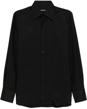 Tom Ford Washed Twill Shirt - Black