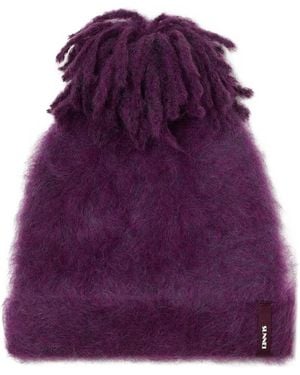 Sunnei Hairy Knit Beanie - Purple