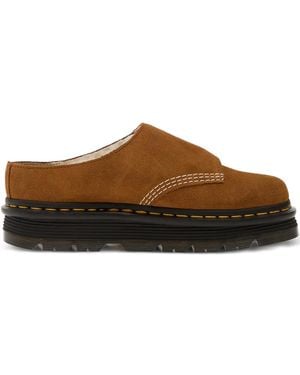 Dr. Martens Platform-Heel Mules - Brown