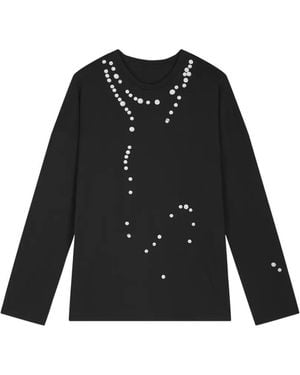 JNBY Pearl-Embellished Long-Sleeved T-Shirt - Black