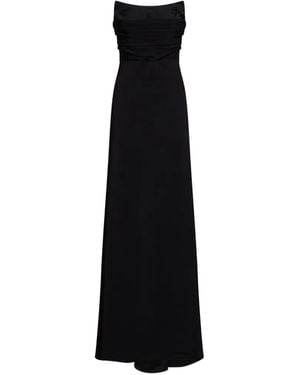 Amen Draped Strapless Maxi Dress - Black
