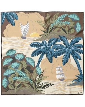 Elizabetta Isola Silk Pocket Square - Blue