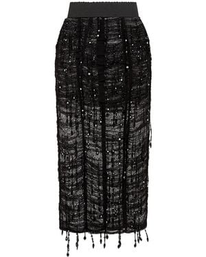 Dolce & Gabbana Embellished Pencil Skirt - Black