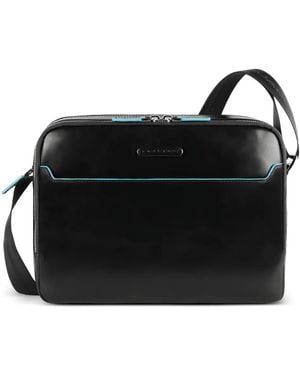 Piquadro Logo-Plaque Leather Backpack - Zwart