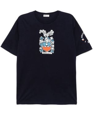 Bally T-Shirt Mit Grafischem Print - Blau