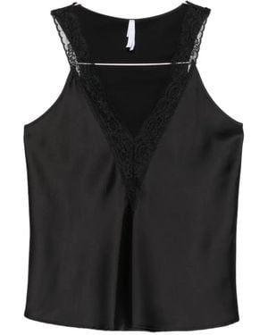 Imperial Lace-Trim Camisole Top - Black