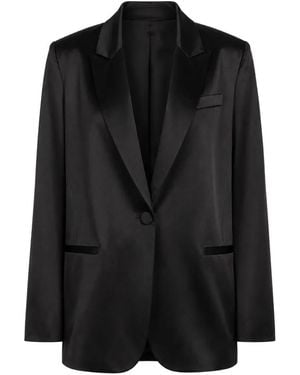 The Sei Oversized Silk Blazer - Black