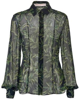 Carolina Herrera Branch-Print Shirt - Green