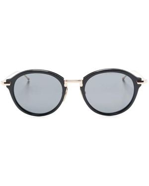 Thom Browne Sonnenbrille Mit Rundem Gestell - Mettallic