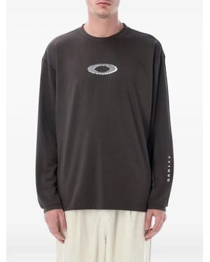 Oakley Logo-Detail Long-Sleeve T-Shirt - Black