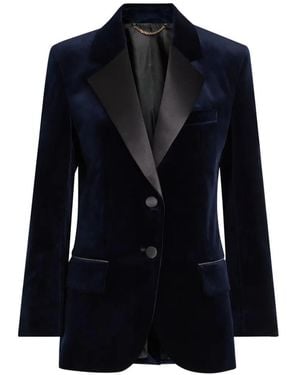 Victoria Beckham Lapel Button Jacket - Blue