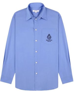 Sporty & Rich Embroidered-Pocket Shirt - Blue