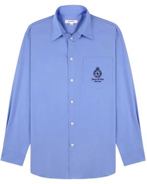 Sporty & Rich Embroidered-Pocket Shirt - Blue