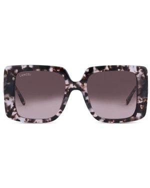 Lancel Alma Graphic Square-Frame Sunglasses - Purple