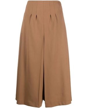 Alberta Ferretti Knitted Cropped Trousers - Brown