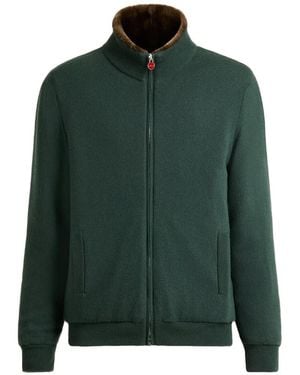 Kiton Cárdigan De Cachemira Con Forro De Pelo De Borrego - Verde