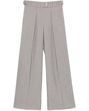 Patrizia Pepe Pinstriped Palazzo Trousers - Grey