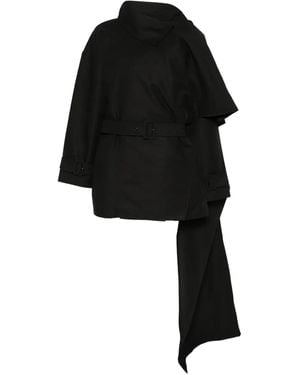 Entire studios Belted Cape Coat - Black