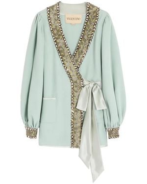 Valentino Garavani Embroidered-Detail Blouse - Green