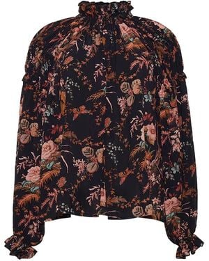 Cara Cara Ipanema High-Neck Floral Blouse - Black