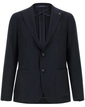 Tagliatore Montecarlo Metal Pin Patch Pockets Blazer - Blue