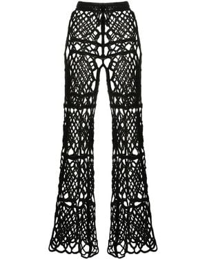 Anna Sui Layered Macramé Pants - Black