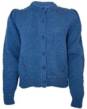Ulla Johnson Delphina Puff-Sleeved Cardigan - Blue