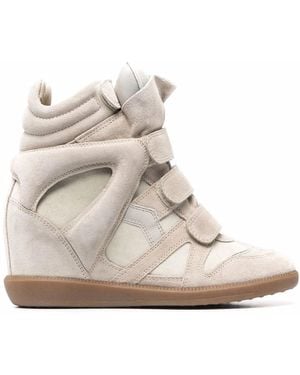 Isabel Marant Bekett Hidden Wedge High Top Sneaker - White