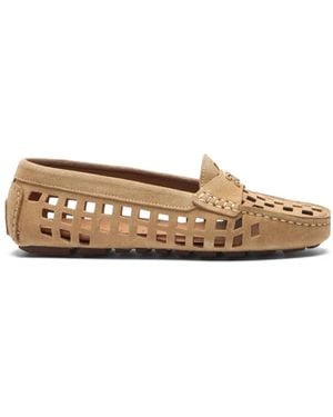 Casadei C-Chain Laser-Cut Loafers - White