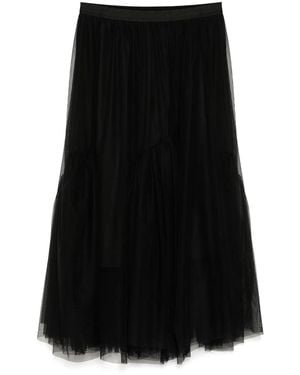 JNBY A-Line Flounce Hem Waist Skirt - Black