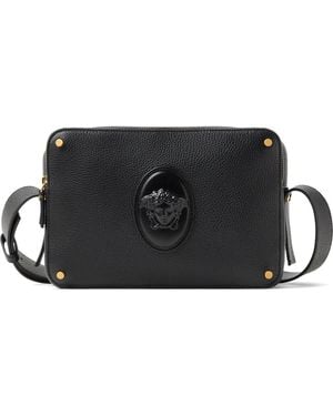 Versace Lou Leather Crossbody Bag - Black