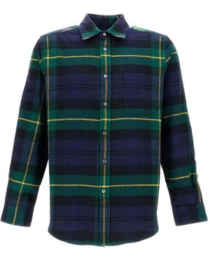 Portuguese Flannel Kariertes Hemd mit Knöpfen - Blau
