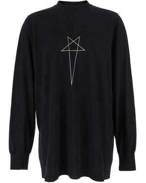 Rick Owens Star-Print Long-Sleeve T-Shirt - Blue