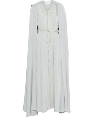 Reem Al Dhaheri Embroidered Hooded Kaftan Set - White
