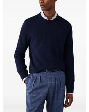 Hackett Patch-Detail Crew-Neck Jumper - Blue