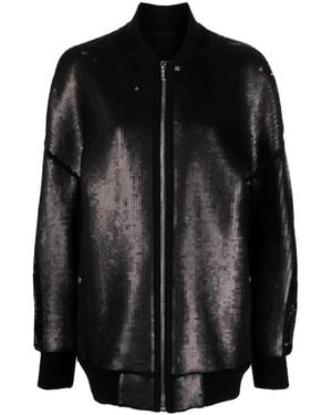 Rick Owens Peter Sequin-Embellished Bomber Jacket - Black