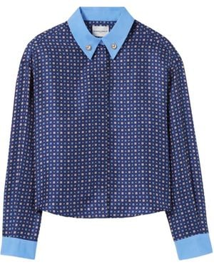 Claudie Pierlot ジオメトリックパターン シャツ - ブルー