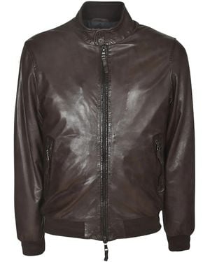 S.W.O.R.D Zip-Fastening Leather Jacket - Black