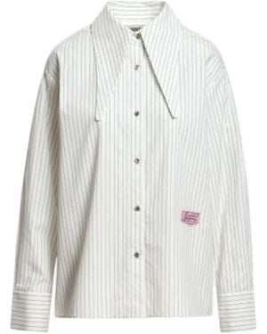 Essentiel Antwerp Pinstripe-Pattern Pointed-Collar Shirt - White