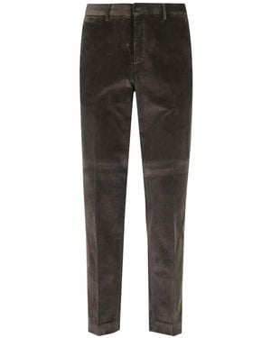 Seventy Pantalon Droit En Velours Côtelé - Black