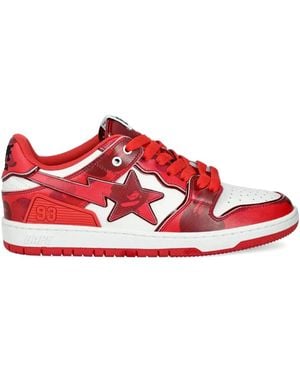 A Bathing Ape Star-93 Trainers - Red