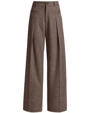 Kiton Bouclé-Hose Mit Falten - Braun