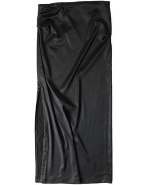 OPEN YY Logo-Print Side-Zip Skirt - Black