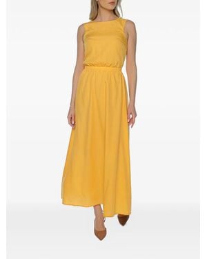 Ecoalf Elasticated-Waist Dress - Yellow
