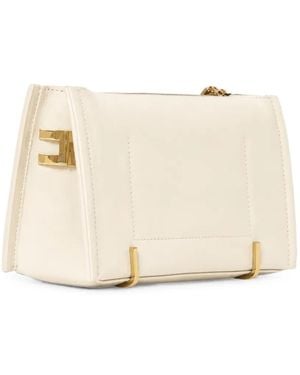 Elisabetta Franchi Logo-Plaque Clutch Bag - Natural
