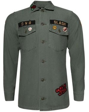 MadeWorn Guns N Roses-Appliqué Shirt - Green